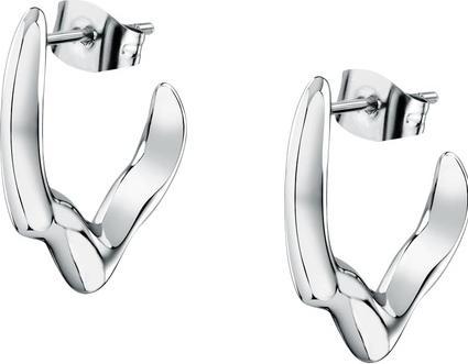 Trussardi Graceful steel hoop earrings T-Design TJAXA06