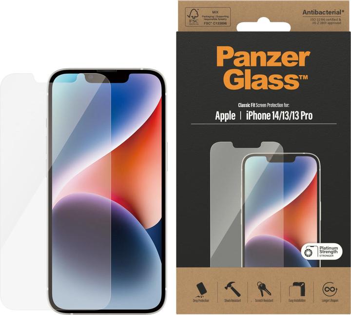 PanzerGlass Classic Fit (1 Stück, Apple iPhone 14, Apple iPhone 13 Pro, Apple iPhone 13)