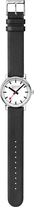 Produktbild Mondaine MSE.35110.LB Evo II Dames Horloge - Stationsklok - Saffierglas - Roestvrijstaal/Leer - Wit/Zilver/Zw (Swiss Made, 35 mm)
