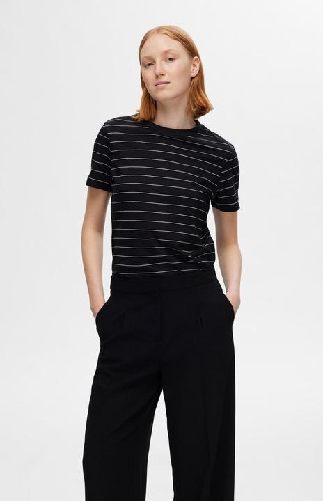 Image du produit Selected Femme T-shirt en coton rayé (XS)