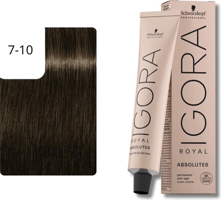 Actual product image Schwarzkopf Professional Igora Royal Absolutes 7-10 Medium Blonde Cendré Natural (7-10 Medium blonde Cendré natural)