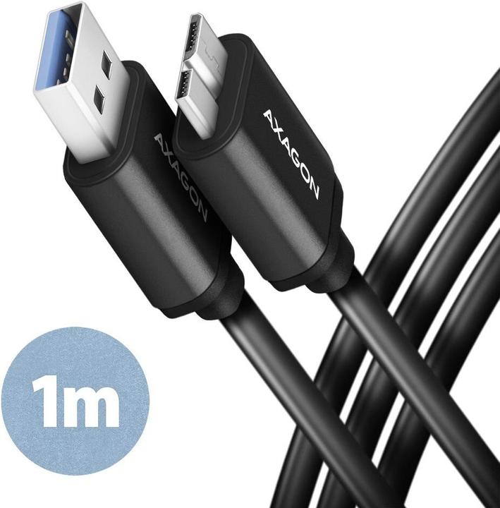 Axagon BUMM3-AM10AB Cable Micro-B USB to USB-A 3.2 Gen 1 (1 m, USB 3.2 Gen 1)