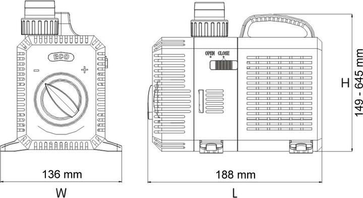 Actual product image SunSun 8000l/h50W Adjustable Height Flow SuperECO Fountain Pond Pump CTP-8003