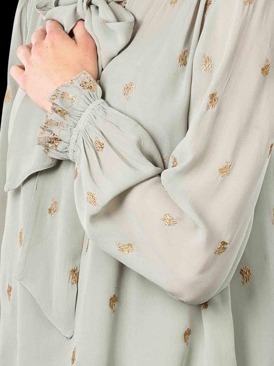 Immagine prodotto Scotch & Soda Embroidered Blouse Tie Neck Grey Sheer (S)