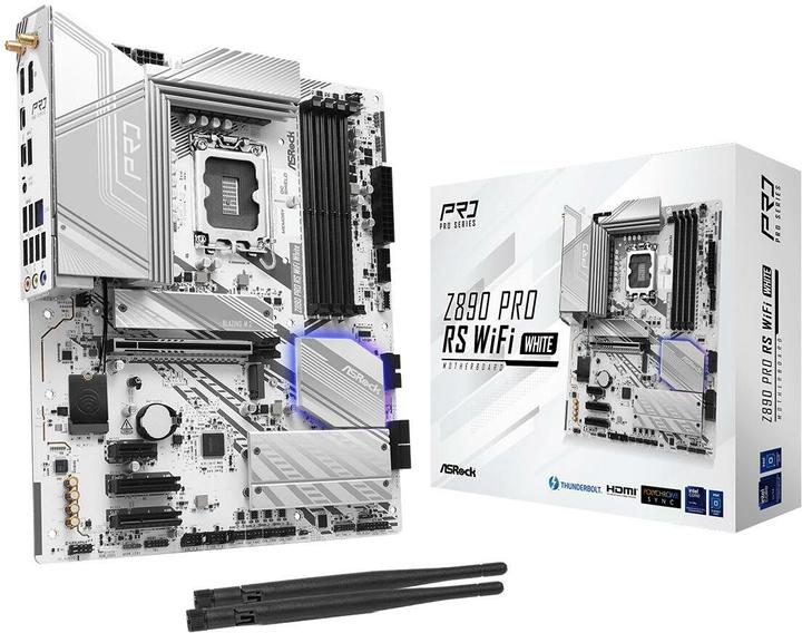 AsRock Z890 Pro RS WiFi White Intel DDR5 S1851 (LGA 1851, Intel Z890, ATX)
