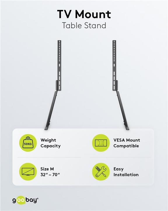 Image du produit Goobay Pieds de téléviseur (Universel, 70", 50 kg)