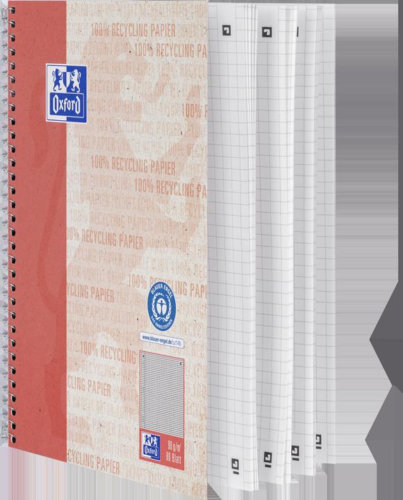 Produktbild Oxford RECYCLING - Collegeblock kariert (A5+, Kariert, Weicher Einband)