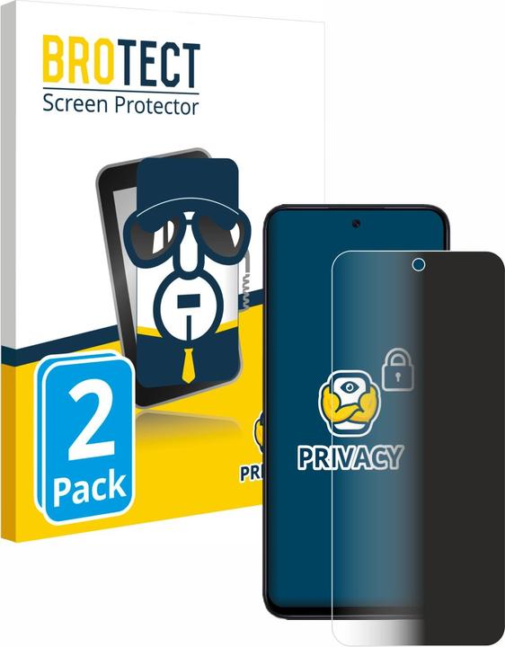 Productafbeelding BROTECT Anti-spionnetje privacyfolie Beschermfolie tegen blauw licht (2 Stuk, Xiaomi Redmi 12)