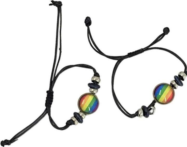 Image du produit Lgbt Flag Central Circle Bracelet (1 cm)