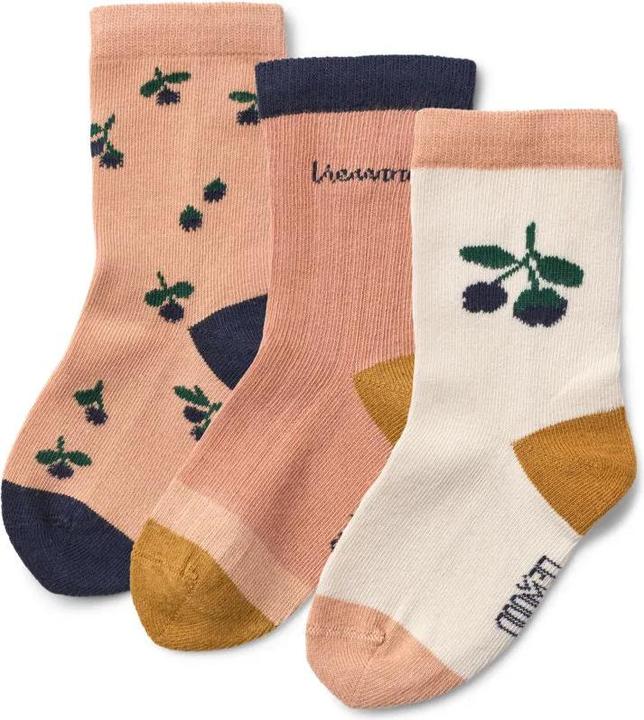 Produktbild Liewood Socken Silas Berry Pale Tuscany 3er Set (3er Pack, 25 - 28)