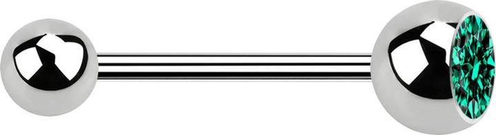Produktbild Star Piercing Micro Barbell silber mit Kugel und Kugel Kristall türkis (Chirurgenstahl 316L, ohne Messing)