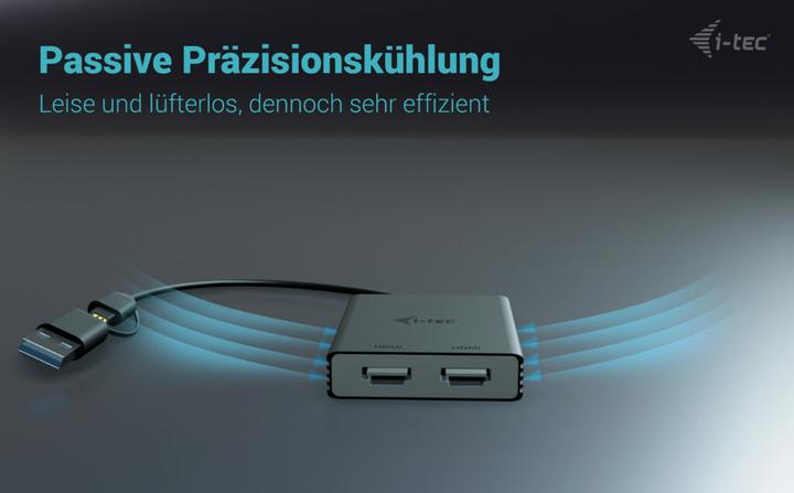 Actual product image i-tec USB-A/USB-C Dual 4K HDMI Video Adapter 2x 4K HDMI Display Adapter with DisplayLink Chip 6950 (HDMI, 27 cm)
