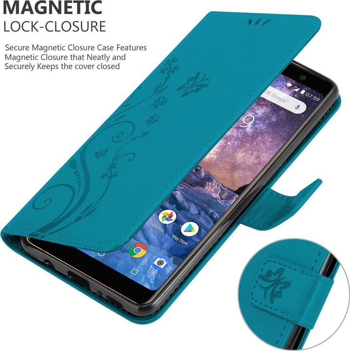 Image du produit Cadorabo Étui Flower Book pour Nokia 7 PLUS (Nokia 7 Plus)