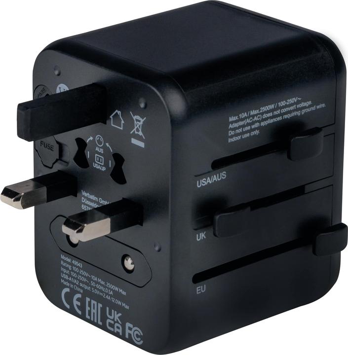 Image du produit Verbatim Adaptateur universel de voyage avec 2 ports USB-A