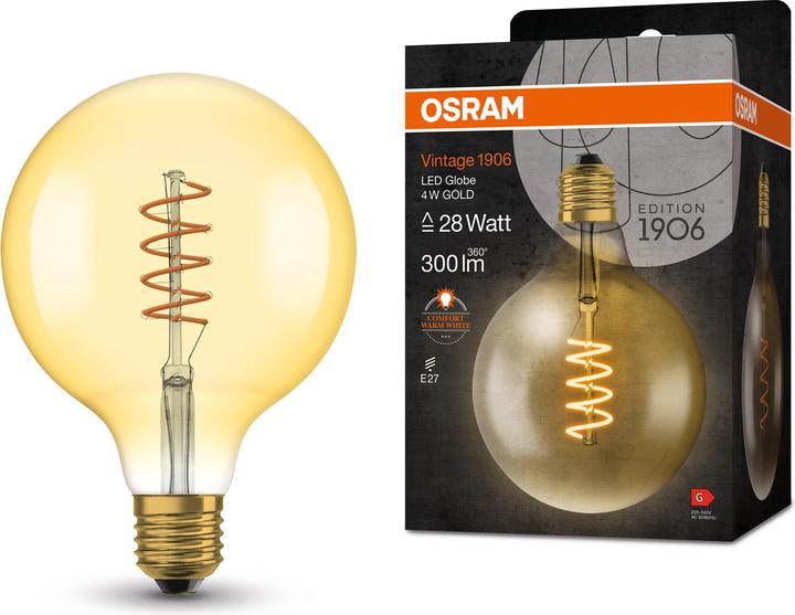 Actual product image Osram LED Vintage (E27, 5 W, 250 lm, 1 x, G)