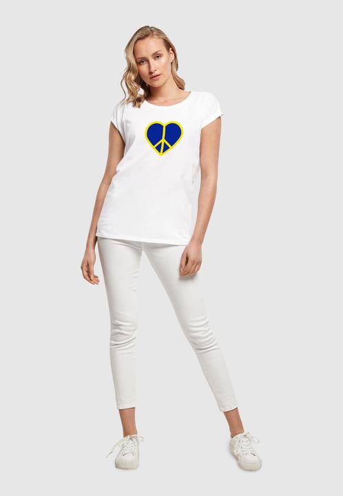 Actual product image Merchcode Ladies Peace - Heart Peace Extended Shoulder T-Shirt - 161405 (M)