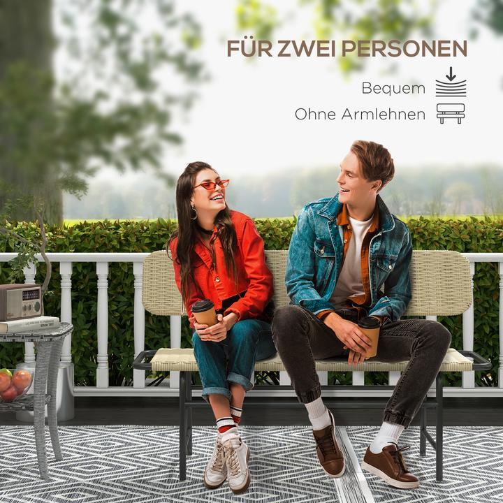Produktbild Outsunny Gartenbank mit Rattanoptik