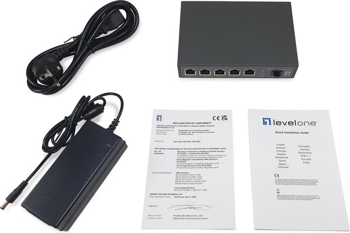 Produktbild LevelOne Switch 6x GE GEP-0625 2.5GbE 57W 8xPoE+ sw (5 Ports)