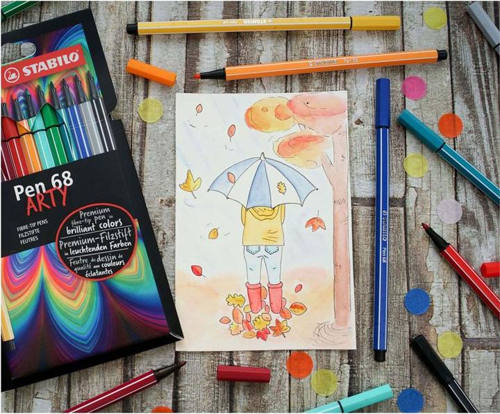 Actual product image STABILO Pen 68 Premium felt-tip pen (Multicoloured, 24 x)