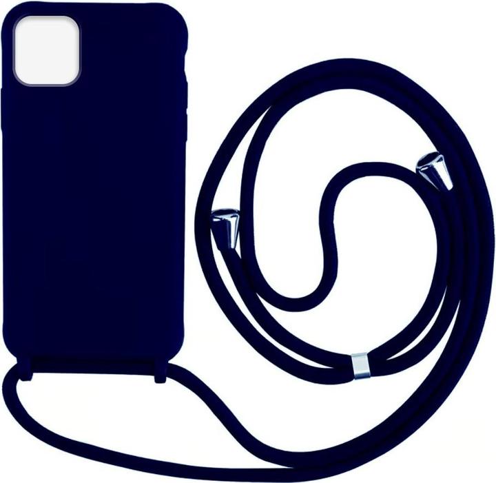 Actual product image mobileup Silicone Case with Lanyard for iPhone 14 Pro Max - Dark Blue (Apple iPhone 14 Pro Max)