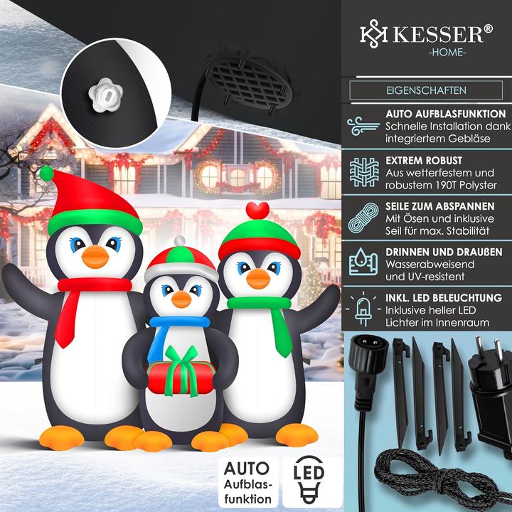 Actual product image Kesser Inflatable penguin family XXL
