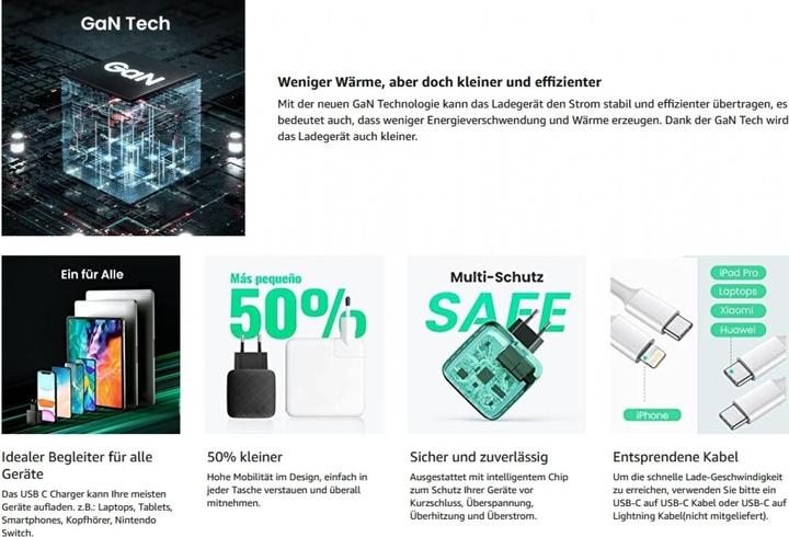 Immagine prodotto Ugreen Caricabatterie USB-C GaN (65 W)
