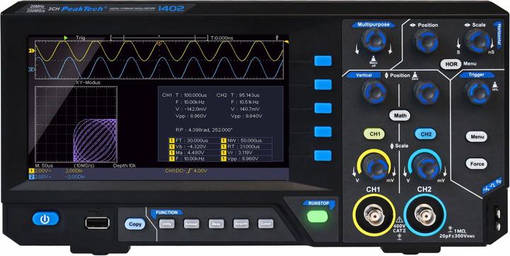 Produktbild Peaktech P 1402 Digital Speicher Oszilloskop (CAT II 400V)