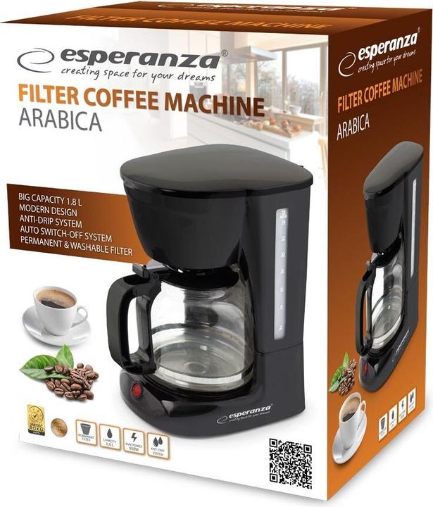 Actual product image Esperanza EKC005 Coffee Maker Filter Coffee Maker 1 8 l (EU plug)