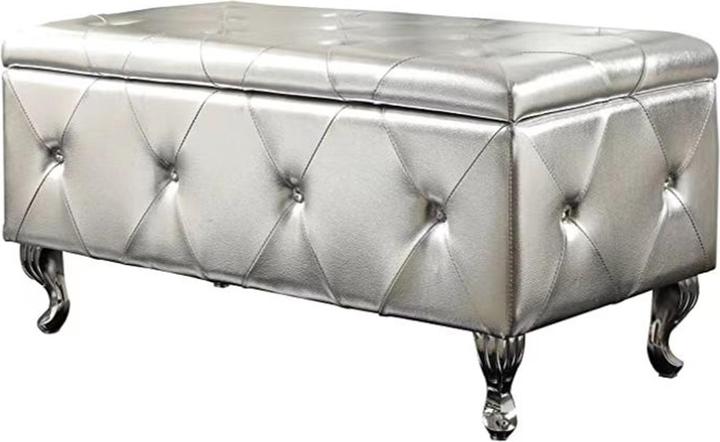 Immagine prodotto HTI-Living Panca imbottita con cassapanca Maribella argento (96 cm)