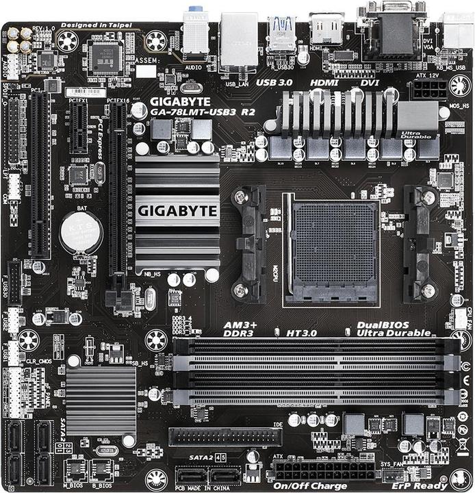 Gigabyte GA-78LMT-USB3 R2 Rev1.0 (AM3+, AMD SB710, AMD 760G, mATX)
