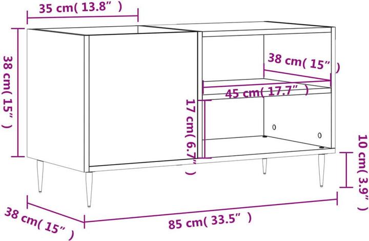 Produktbild VidaXL Plattenschrank Braun Eichen-Optik 85x38x48 cm