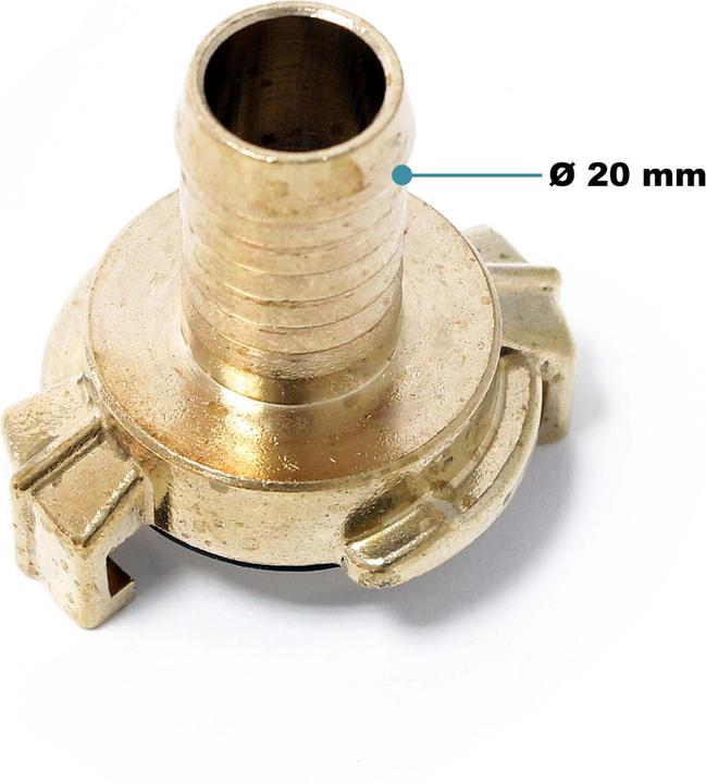 Produktbild Wiltec Messing Schlauchtülle DN20 (3/4") Schlauch Verbinder Schnellkupplung (Schlauchschelle, 20 mm)