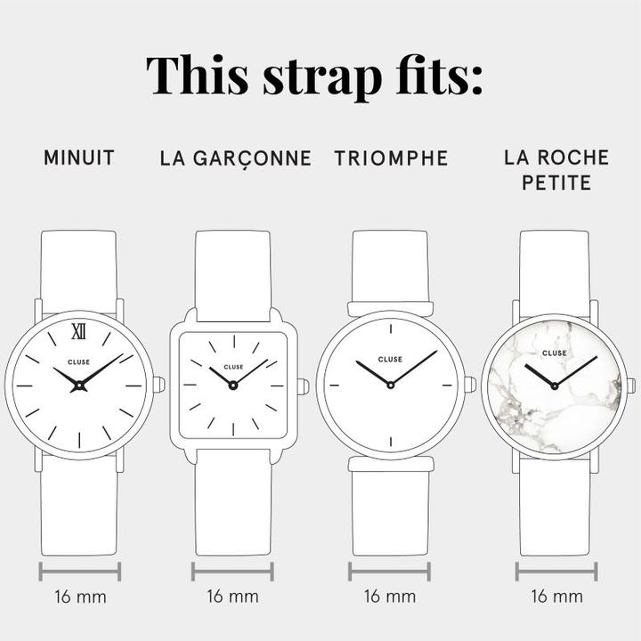 Actual product image Cluse Strap 16 mm (16 mm, Stainless steel)