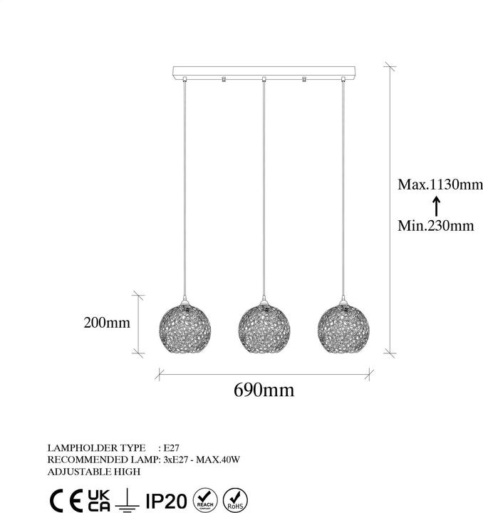 Actual product image Opviq Leighton (E27)