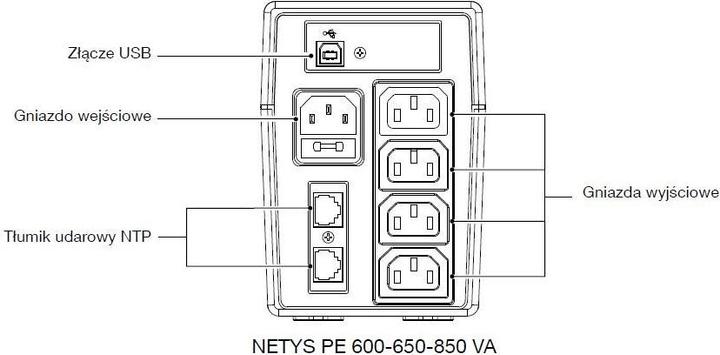 Image du produit Socomec NETYS PE NPE-0650 alimentation non interruptible (UPS) Line-Interactive 0.65 kVA 4 AC (650 VA, 360 W, Line-interactive Onduleur)