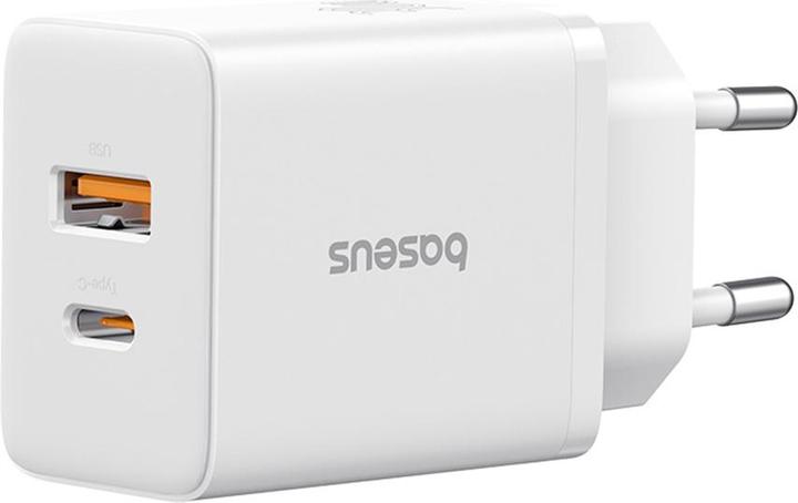Baseus Cube, 30W, 2.4A, 1 x USB-A - 1 x USB-C, white (30 W)
