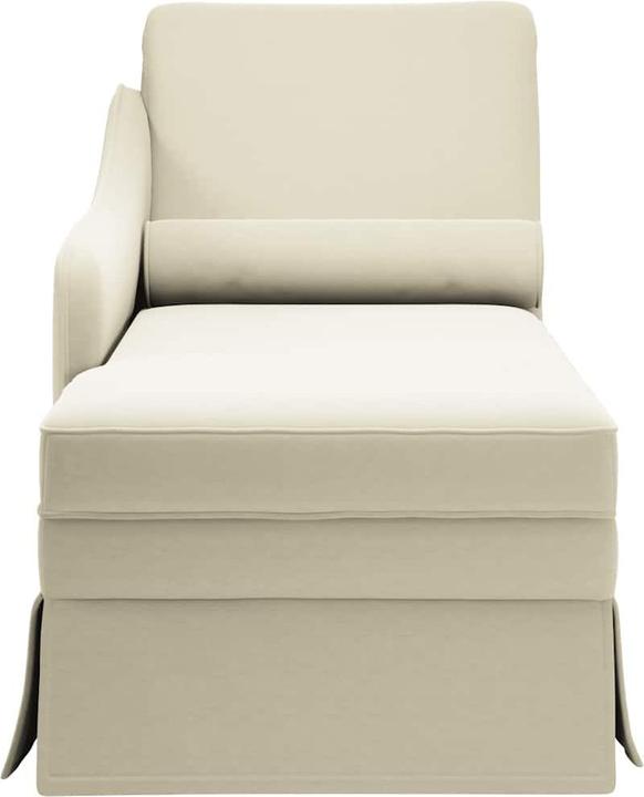 Produktbild VidaXL Chaiselongue mit Nackenrolle und Rechter Armlehne Creme Samt