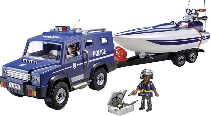 Image du produit Playmobil Fourgon et vedette de police (5187, Playmobil City Action)