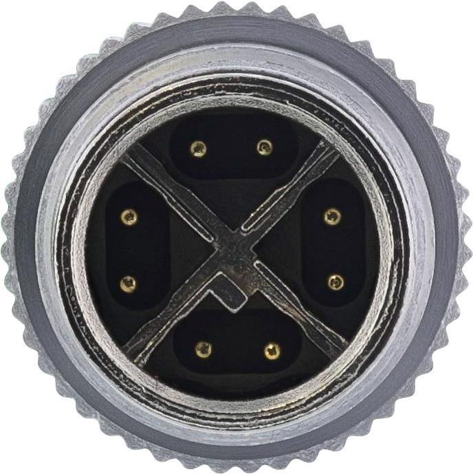 Image du produit InLine Câble réseau industriel, M12 8 broches X-codé mâle/femelle, Cat.6A PUR, 1m (SF/UTP, CAT6, 1 m)