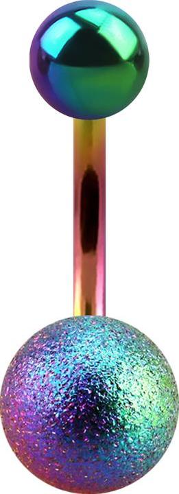 Produktbild Star Piercing Banane farbig mit Kugel und Kugel gesprenkelt (Chirurgenstahl 316L, ohne Messing)