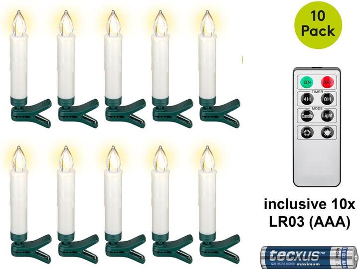 Immagine prodotto Goobay 10 kabellose LED-Weihnachtsbaumkerzen (10 x)