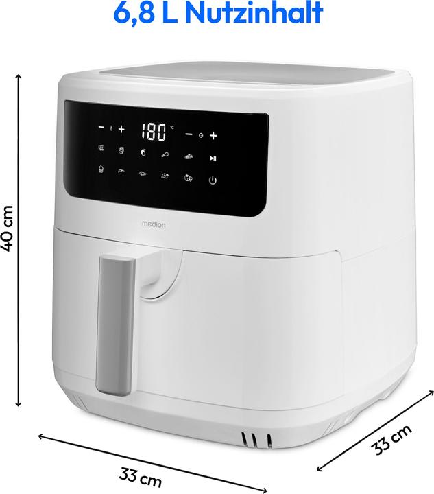 Immagine prodotto Medion MD 11750 Friggitrice Life P10 XL Duo da 6,8 litri, bianca