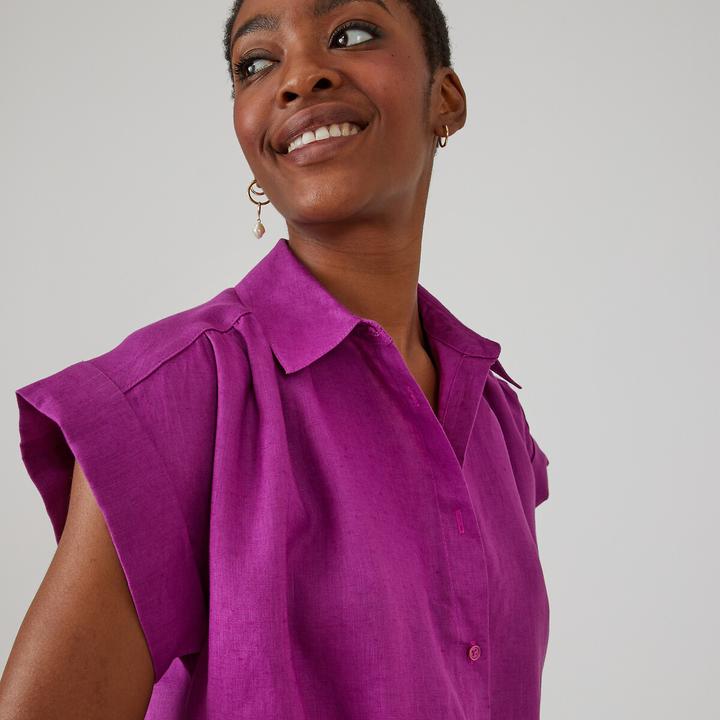 Actual product image La Redoute Collections Signature long shirt dress in linen (XL)