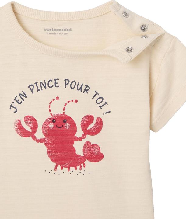 Actual product image Vertbaudet Bio-Kollektion: Jungen Baby Shirt mit Hummerprint und Druckknöpfen (74)