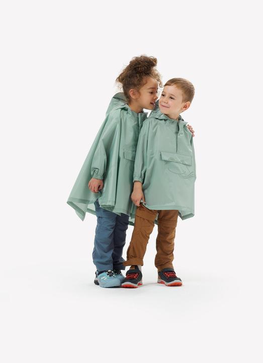 Produktbild Quechua Poncho Regencape Kinder Gr. 92–116 Bergwandern - MH100 grün