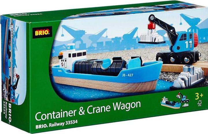 Actual product image Brio Container ship with crane truck