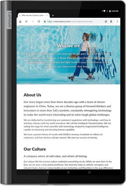 Produktbild Lenovo Yoga Smart Tab (4G, 10.10", 64 GB, Grey)