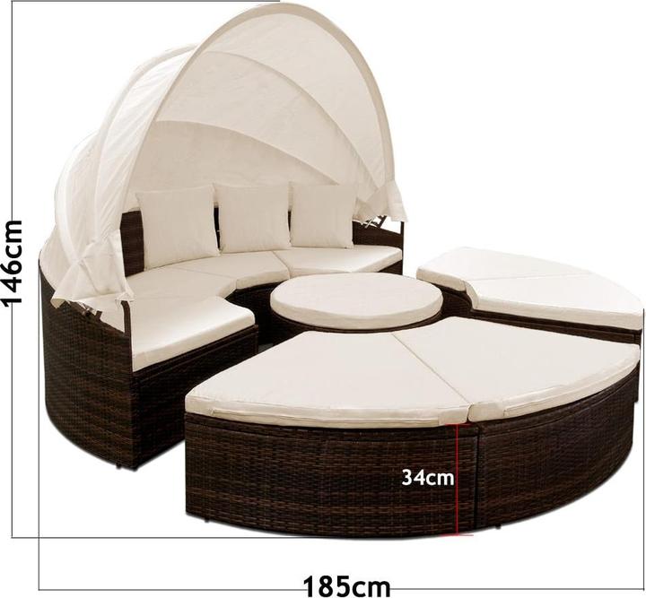 Produktbild Casaria Poly Rattan Sonneninsel