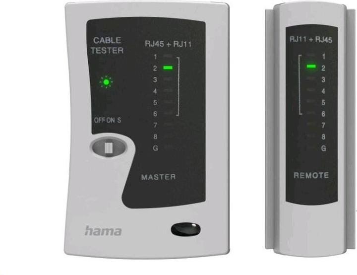 Actual product image Hama Network cable tester, cable tester for 8p8c (RJ45), 6p6c or 6p4c (Measuring line)