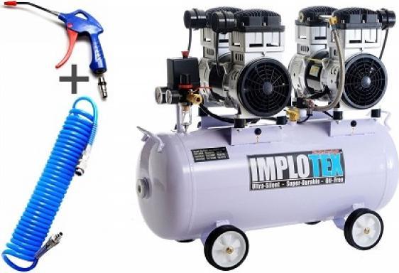 Produktbild Implotex - Flüsterkompressor 3000W, 4PS, 65dB leise, ölfrei inkl. Ausblaspistole und Druckluftschla (8 Bar, 65 l)
